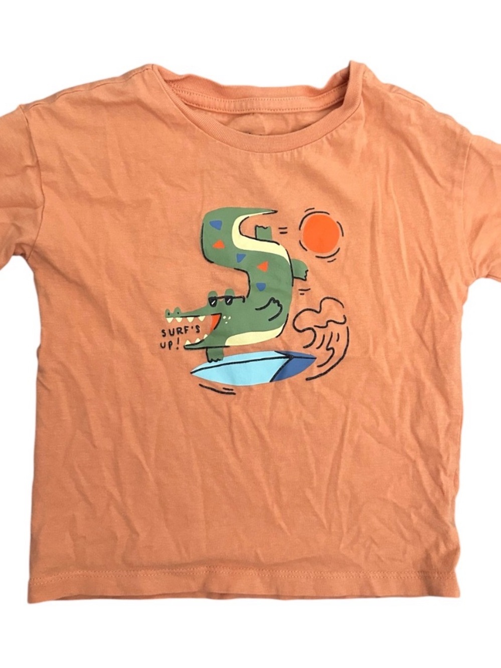Orange Surf Croc Eco Friendly Graphic Tee 2T
